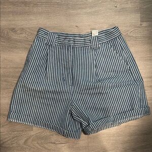Striped Blue Jean Women's Shorts